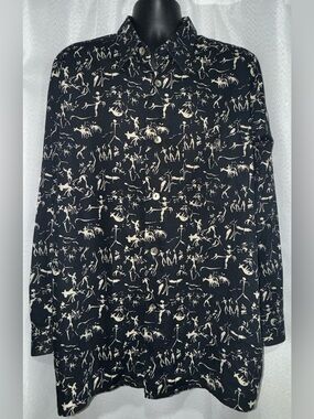 Vintage Rare SIGNUM Germany Abstract Line Art Shirt Men’s L 100% Cotton MINT